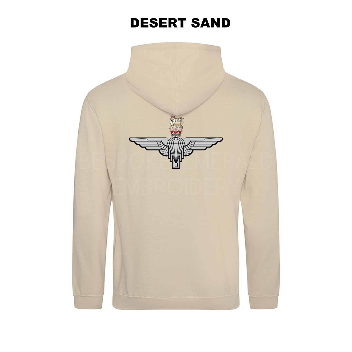 JH001-LCB- Large Cap-badge Parachute Regiment hoodie - Bespoke Emerald Embroidery Ltd