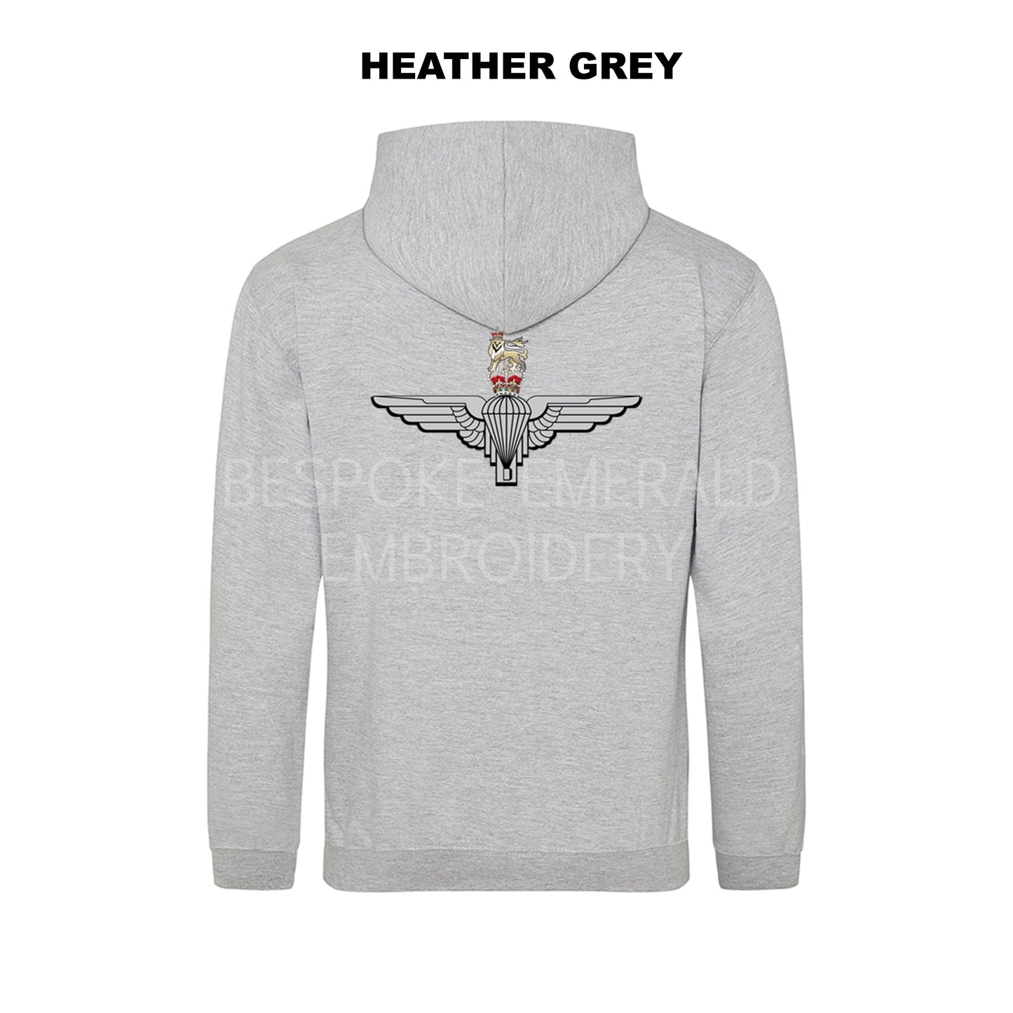 JH001-LCB- Large Cap-badge Parachute Regiment hoodie - Bespoke Emerald Embroidery Ltd