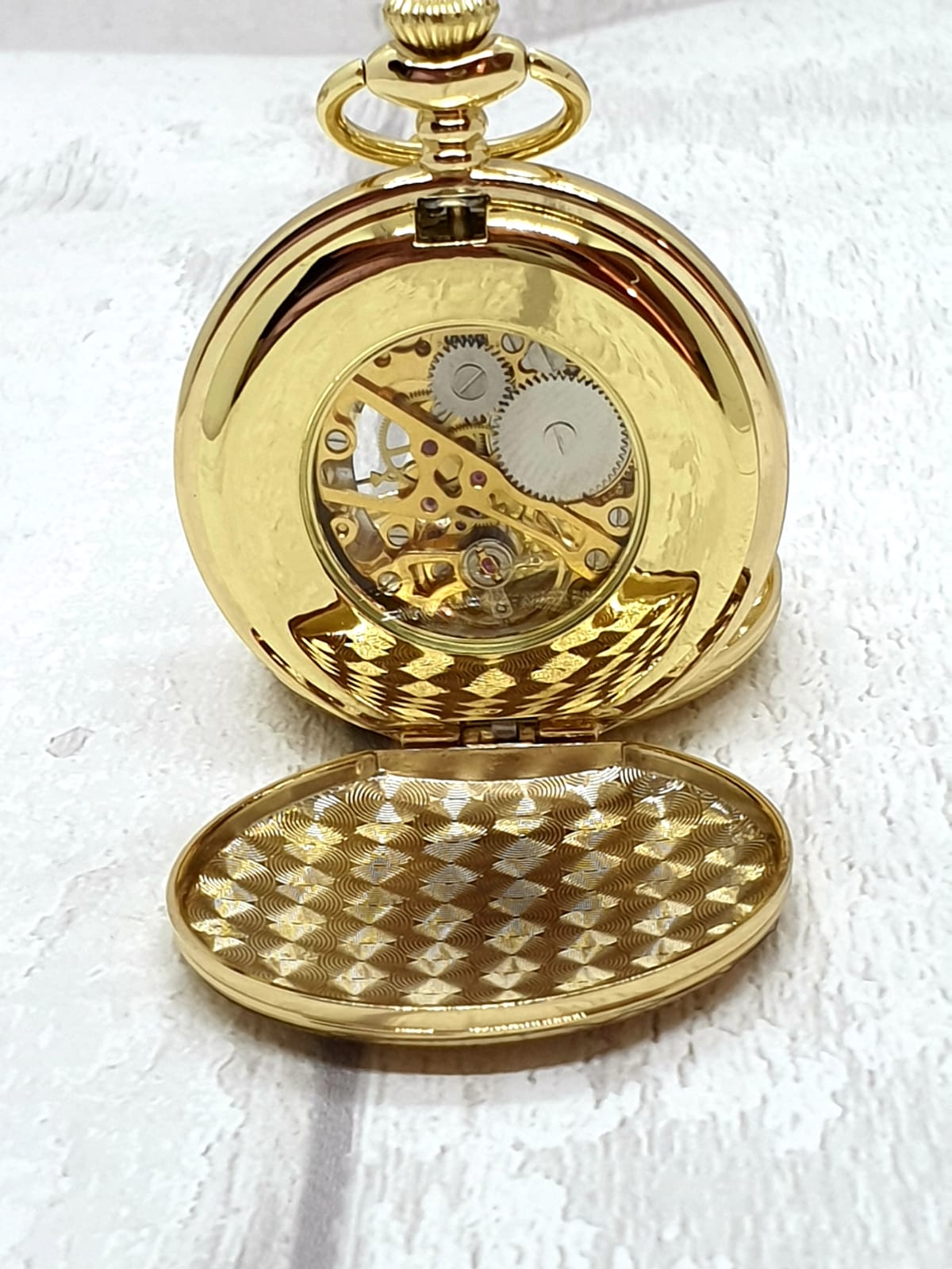 Parachute Regiment - Mechanical Double Half Hunter Gold Plated Pocket Watch - Bespoke Emerald Embroidery Ltd