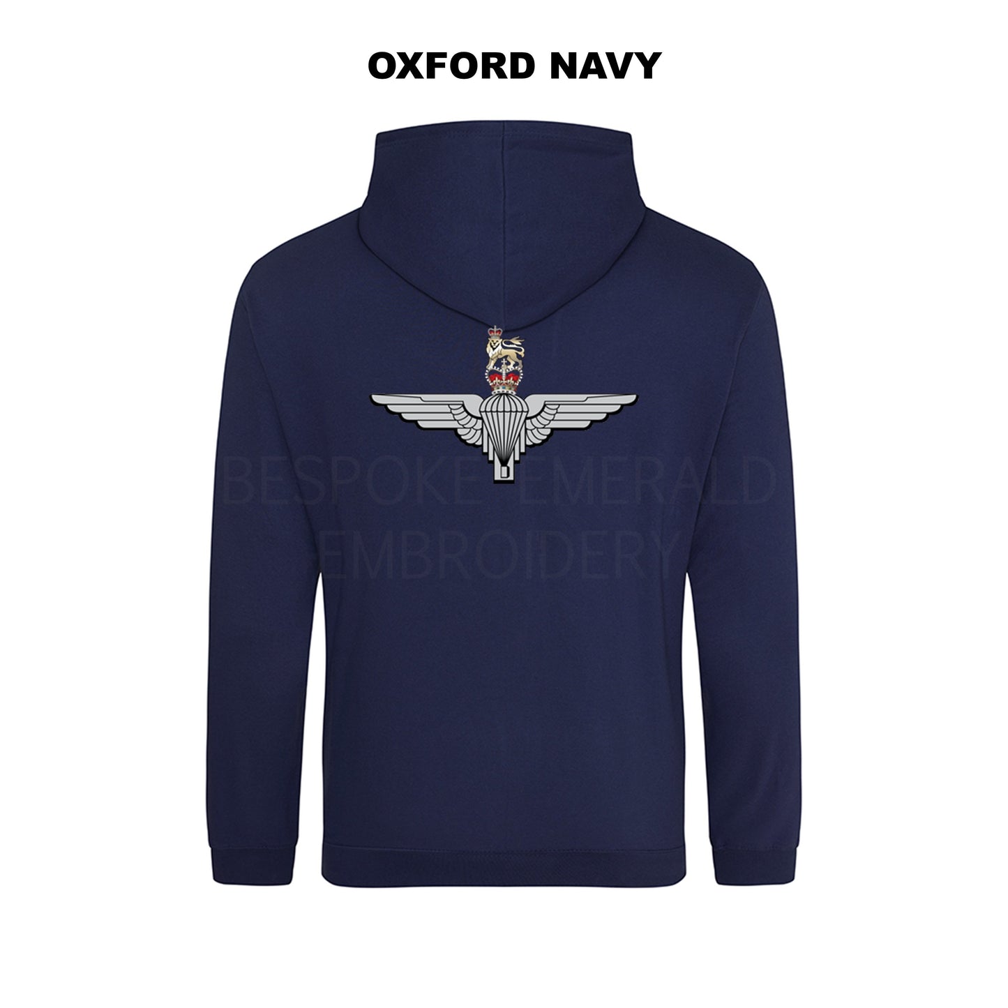 JH001-LCB- Large Cap-badge Parachute Regiment hoodie - Bespoke Emerald Embroidery Ltd