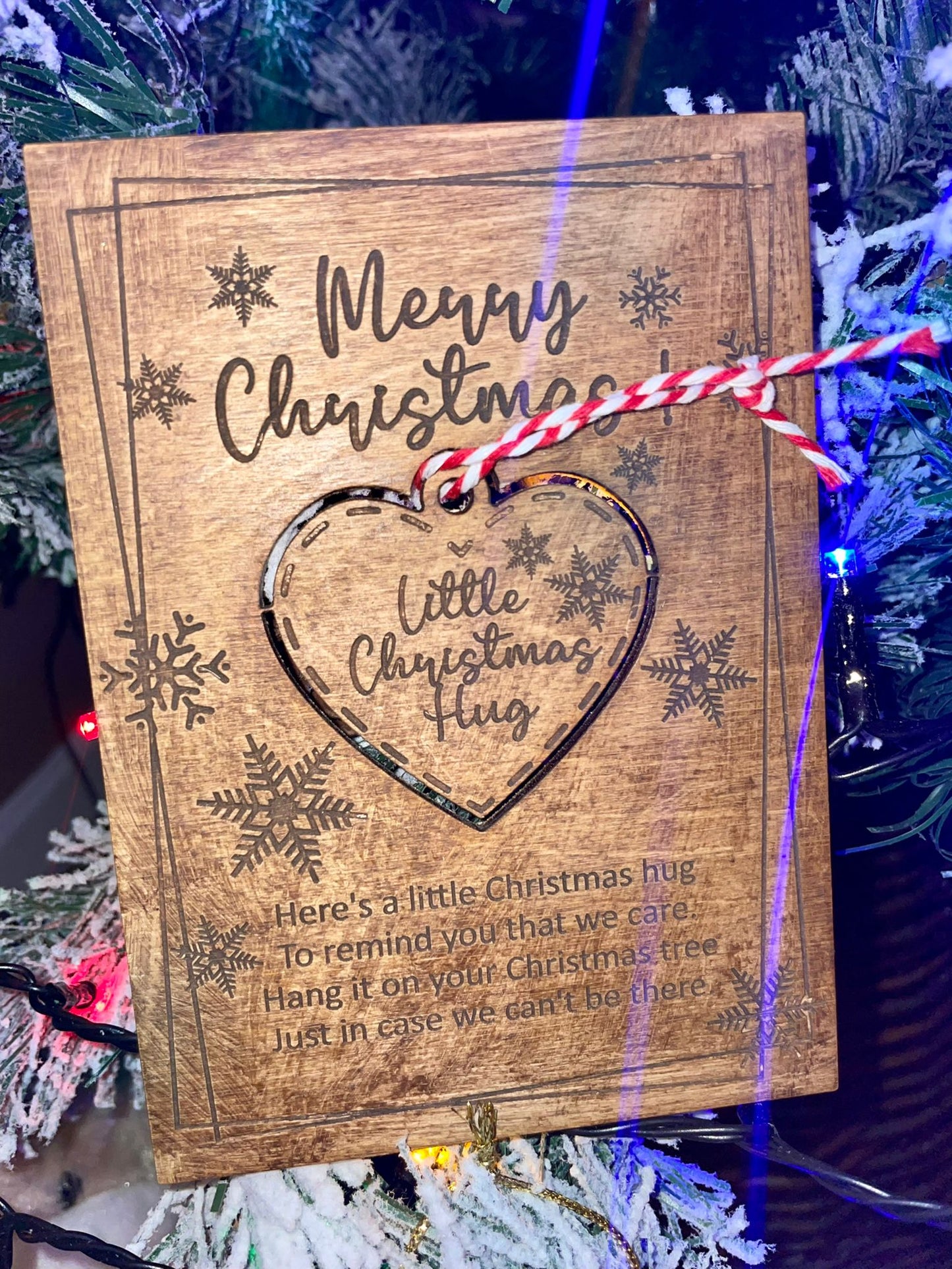 Christmas hug card - Bespoke Emerald Embroidery Ltd