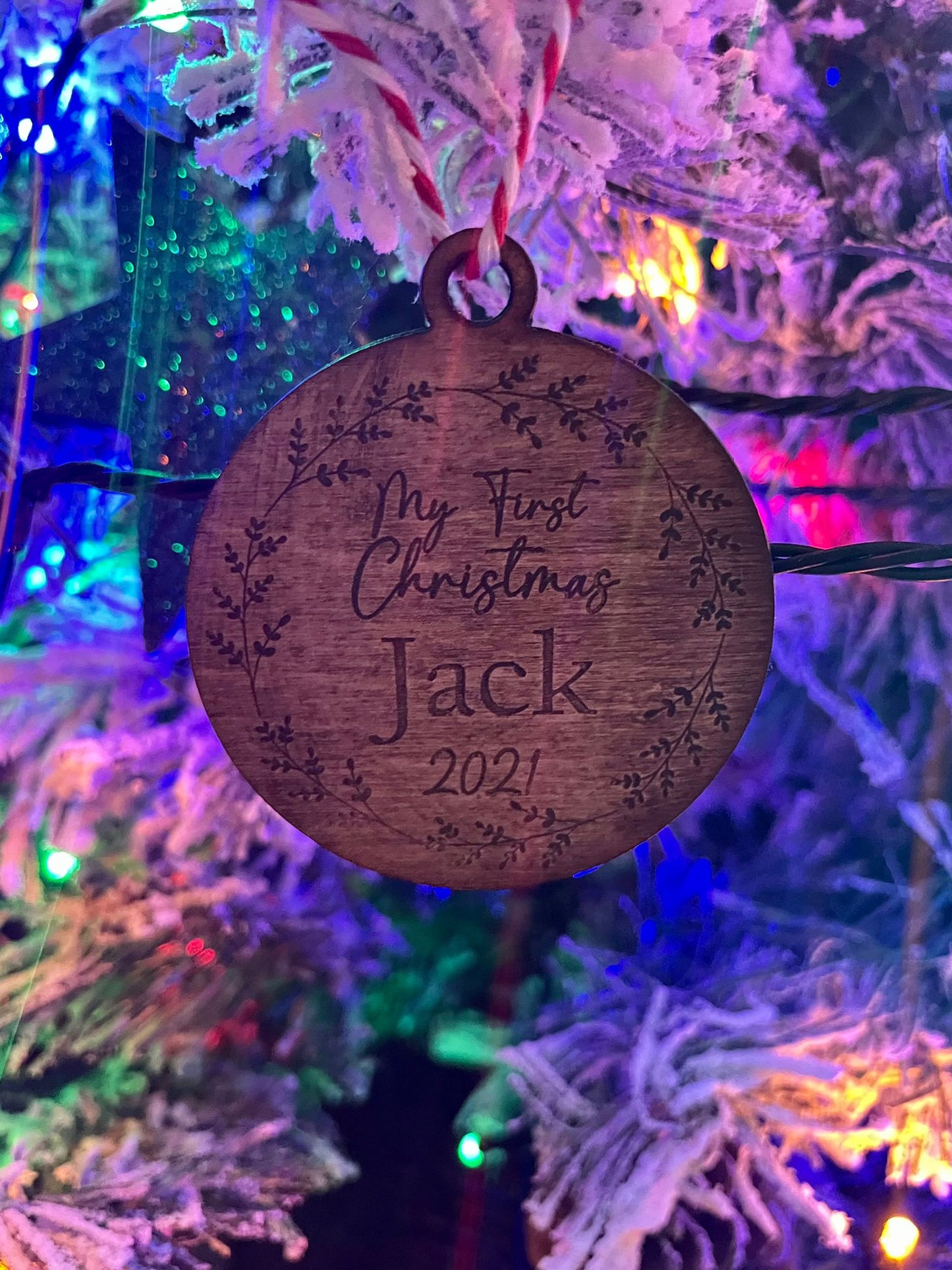 My First Christmas Baby Bauble - Bespoke Emerald Embroidery Ltd