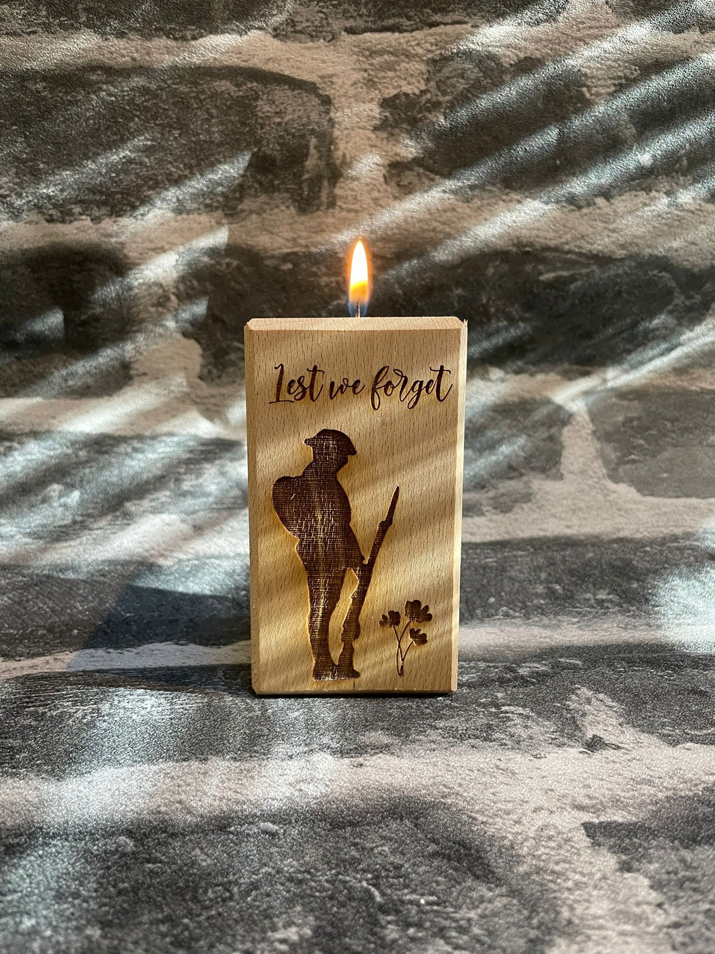 Remembrance candle holder - Bespoke Emerald Embroidery Ltd