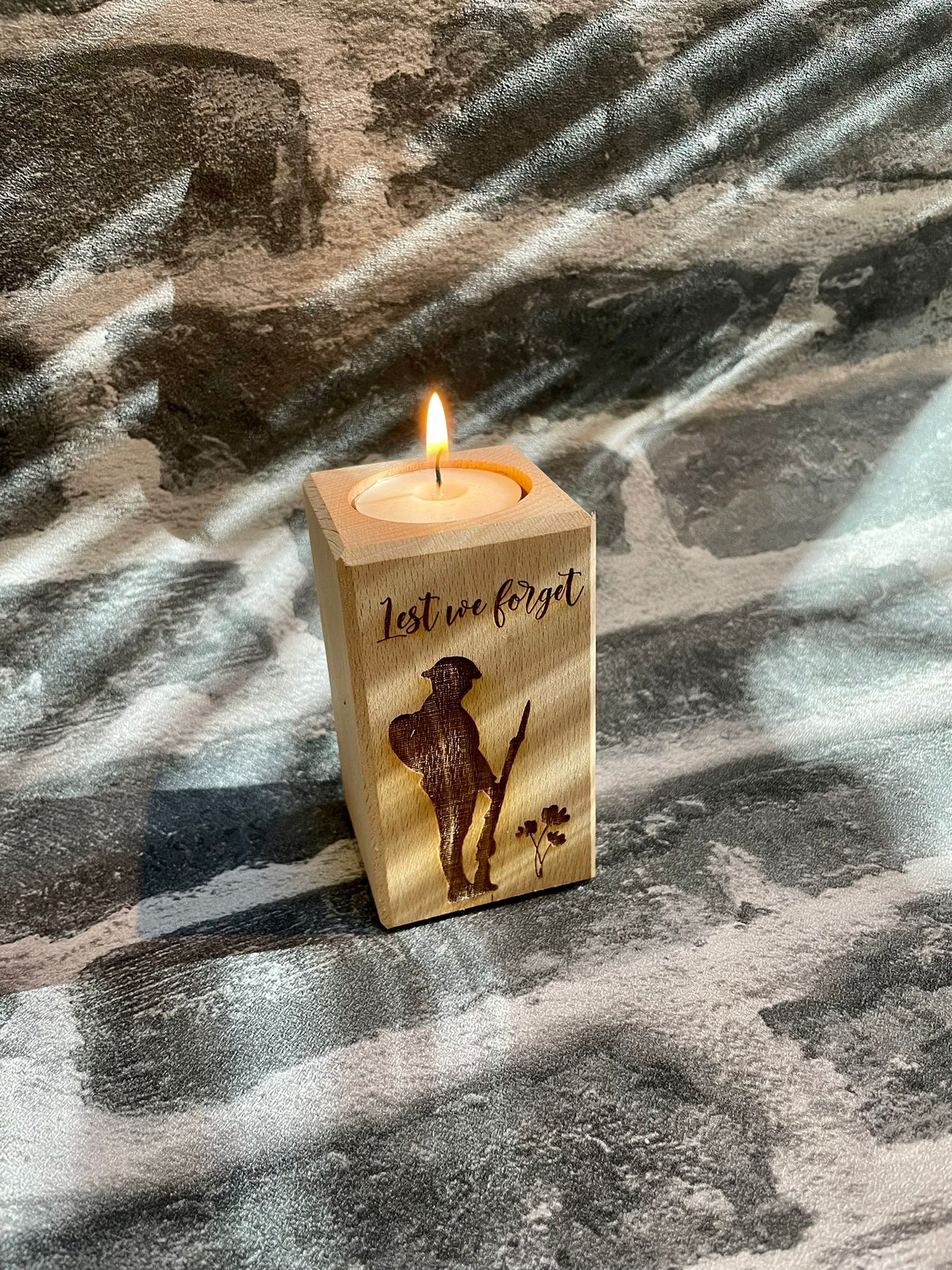 Remembrance candle holder - Bespoke Emerald Embroidery Ltd