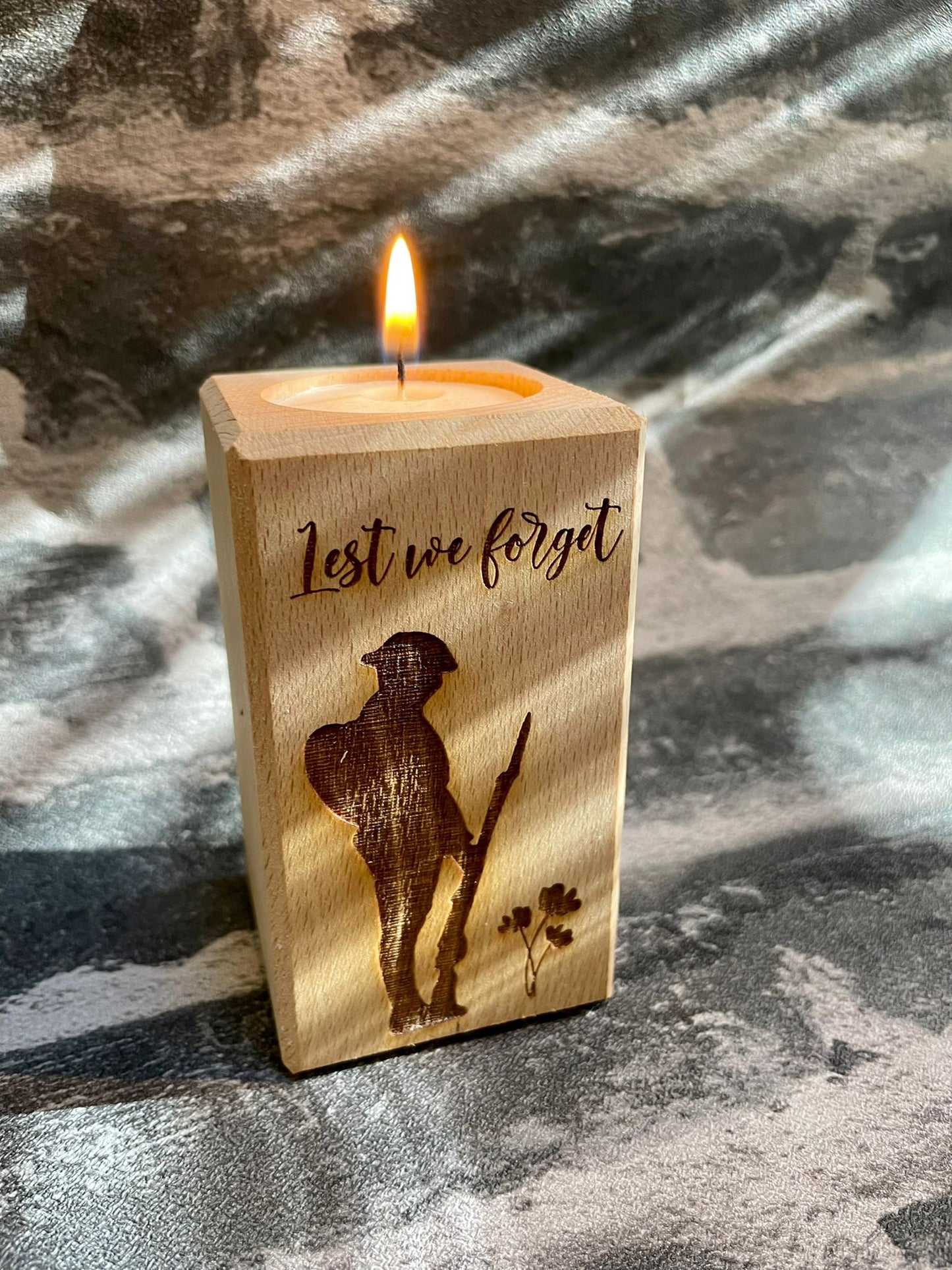 Remembrance candle holder - Bespoke Emerald Embroidery Ltd