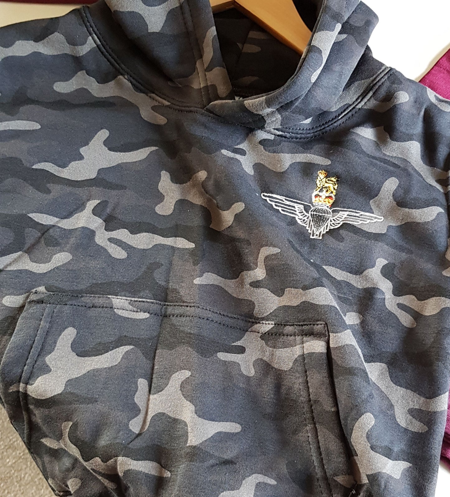 JH014B - Parachute Regiment Kids camo hoodie - Bespoke Emerald Embroidery Ltd