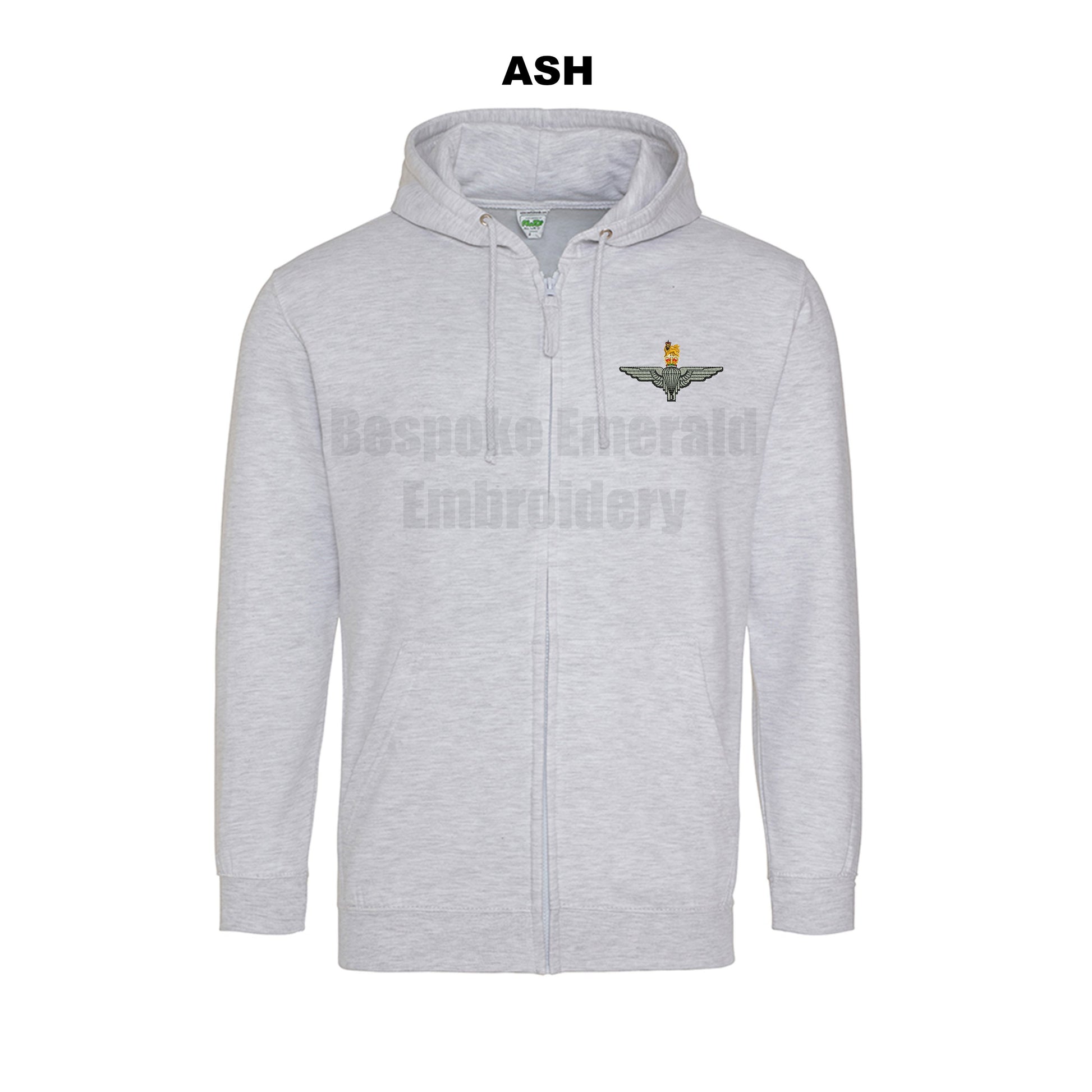 JH050 - Zip through hooded jacket - Para Cap-badge - Bespoke Emerald Embroidery Ltd