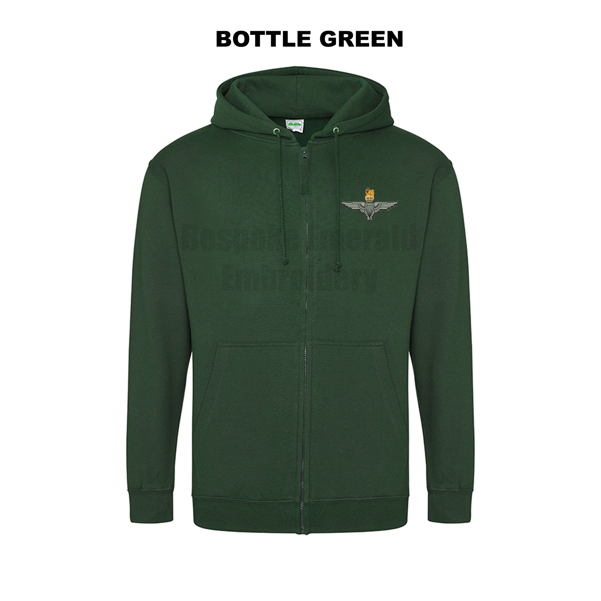 JH050 - Zip through hooded jacket - Para Cap-badge - Bespoke Emerald Embroidery Ltd