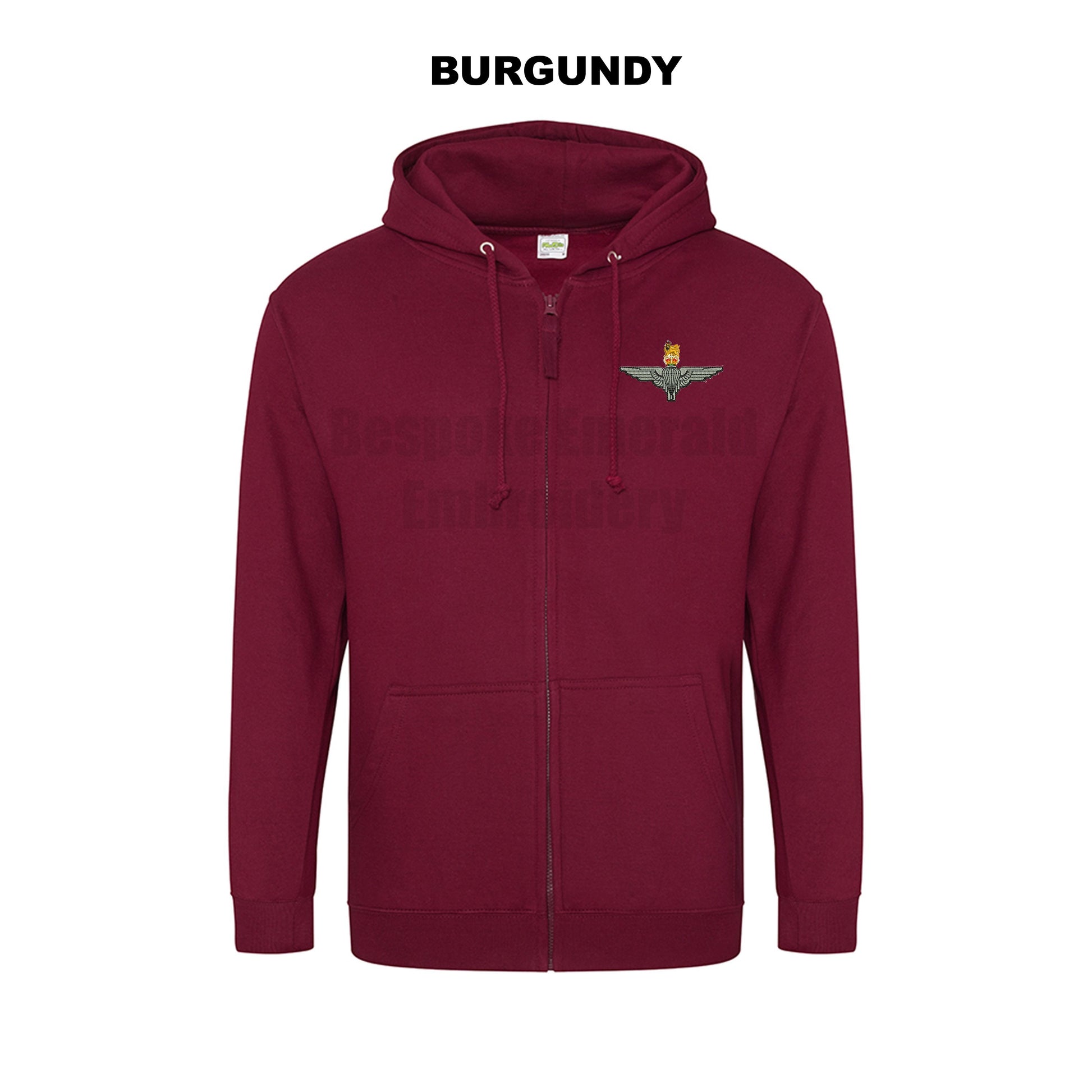 JH050 - Zip through hooded jacket - Para Cap-badge - Bespoke Emerald Embroidery Ltd