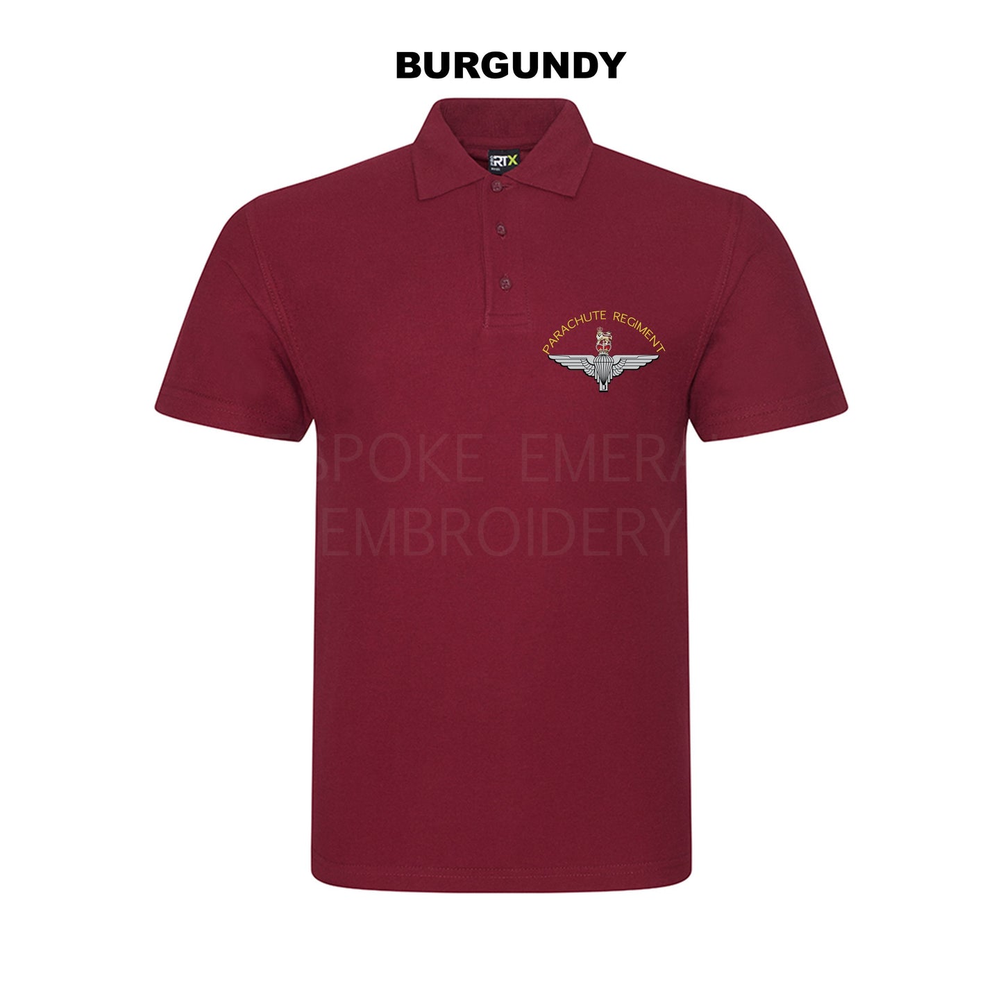 RX101 - Parachute Regiment Piqué Polo Shirt - Bespoke Emerald Embroidery Ltd
