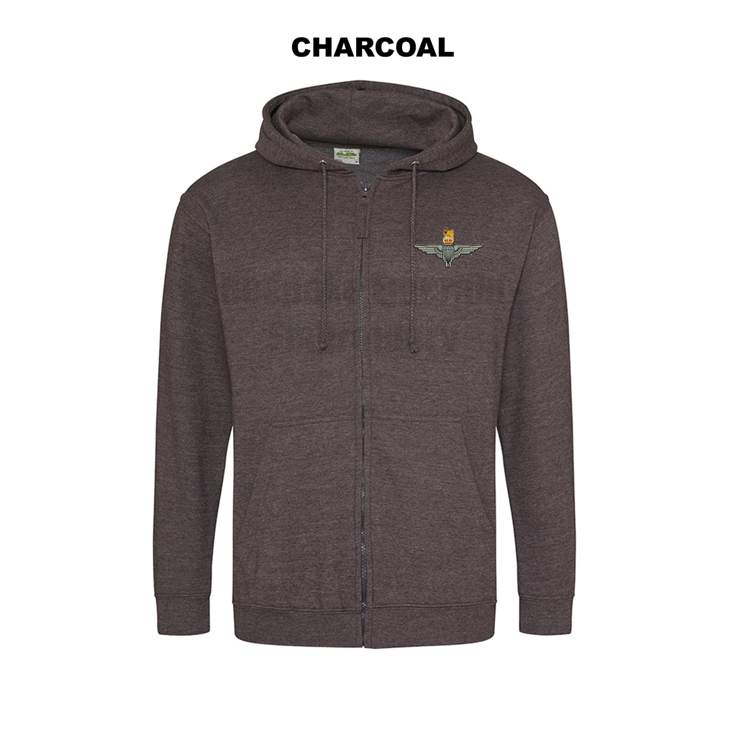 JH050 - Zip through hooded jacket - Para Cap-badge - Bespoke Emerald Embroidery Ltd