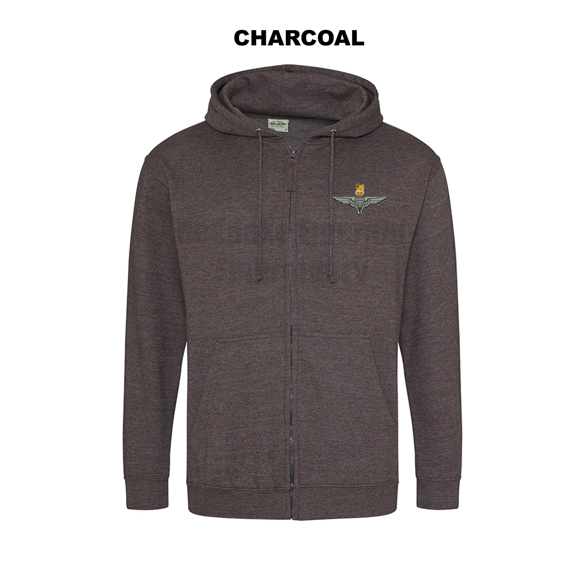 JH050 - Zip through hooded jacket - Para Cap-badge - Bespoke Emerald Embroidery Ltd