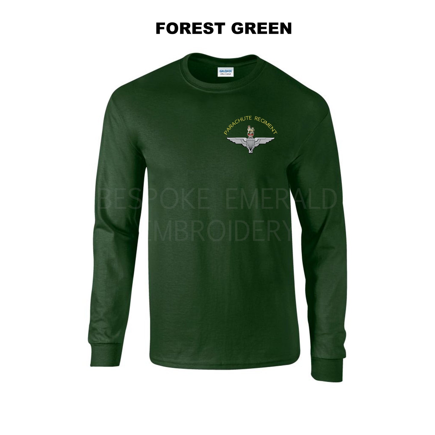 GD14 - Parachute regiment Long sleeve T-shirt - Bespoke Emerald Embroidery Ltd
