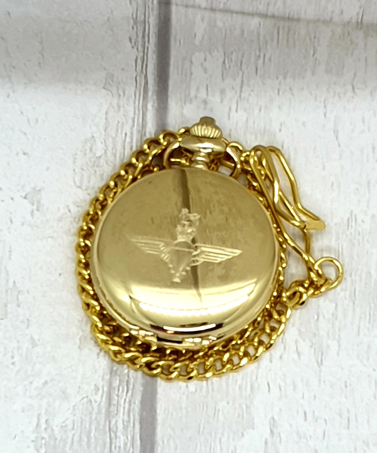 Parachute Regiment - Mechanical Double Half Hunter Gold Plated Pocket Watch - Bespoke Emerald Embroidery Ltd