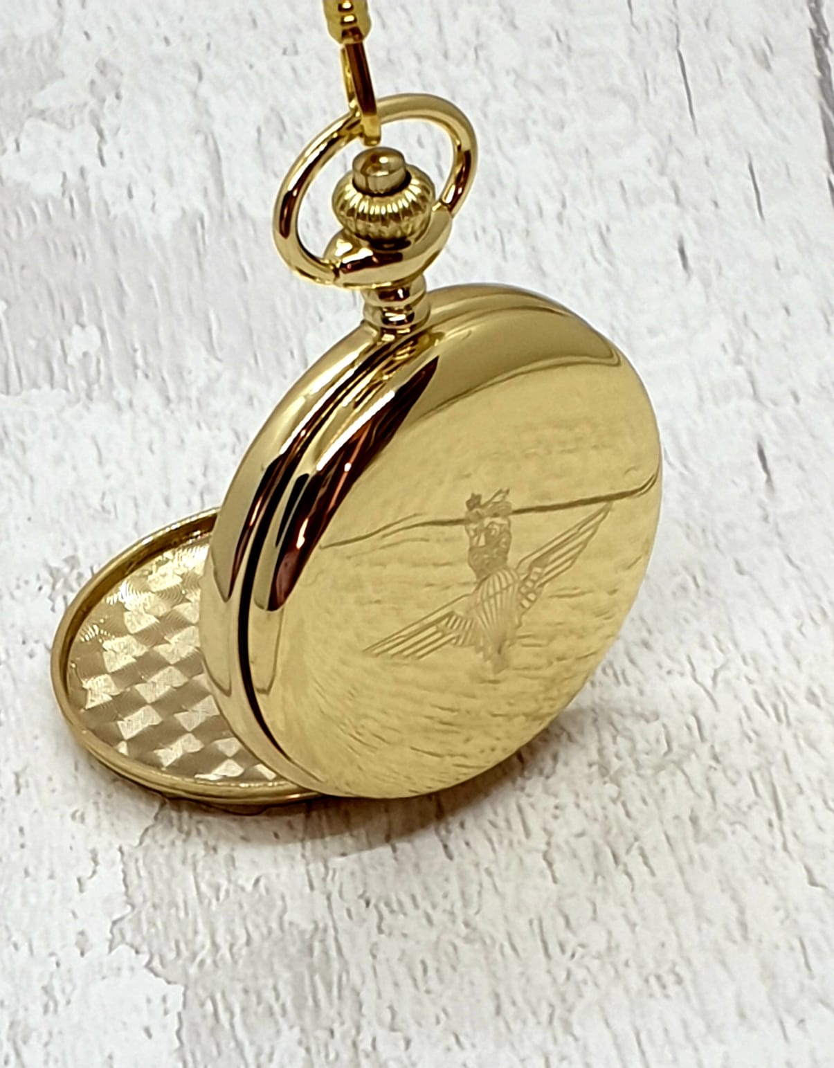 Parachute Regiment - Mechanical Double Half Hunter Gold Plated Pocket Watch - Bespoke Emerald Embroidery Ltd