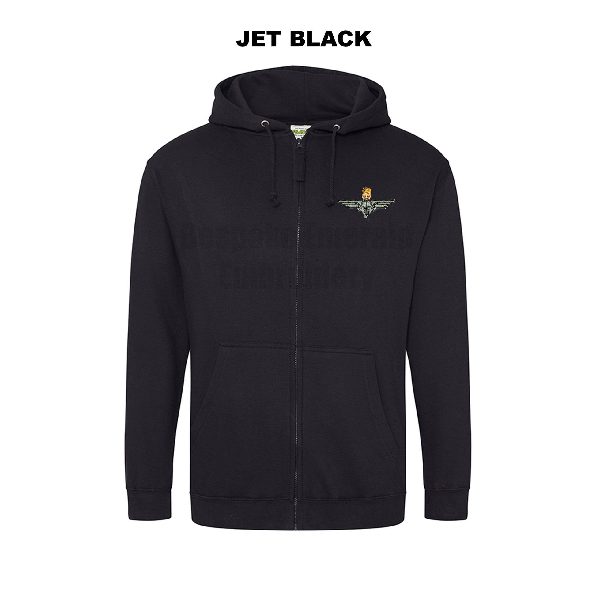 JH050 - Zip through hooded jacket - Para Cap-badge - Bespoke Emerald Embroidery Ltd