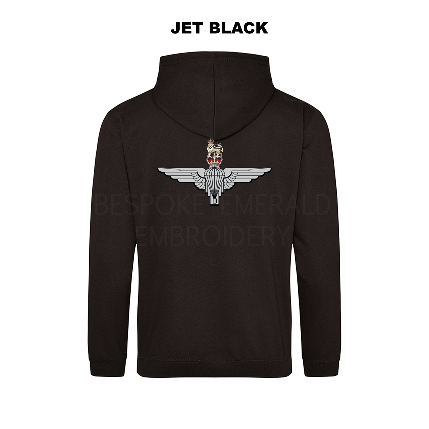 JH001-LCB- Large Cap-badge Parachute Regiment hoodie - Bespoke Emerald Embroidery Ltd