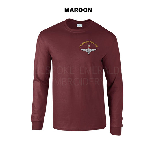 GD14 - Parachute regiment Long sleeve T-shirt - Bespoke Emerald Embroidery Ltd