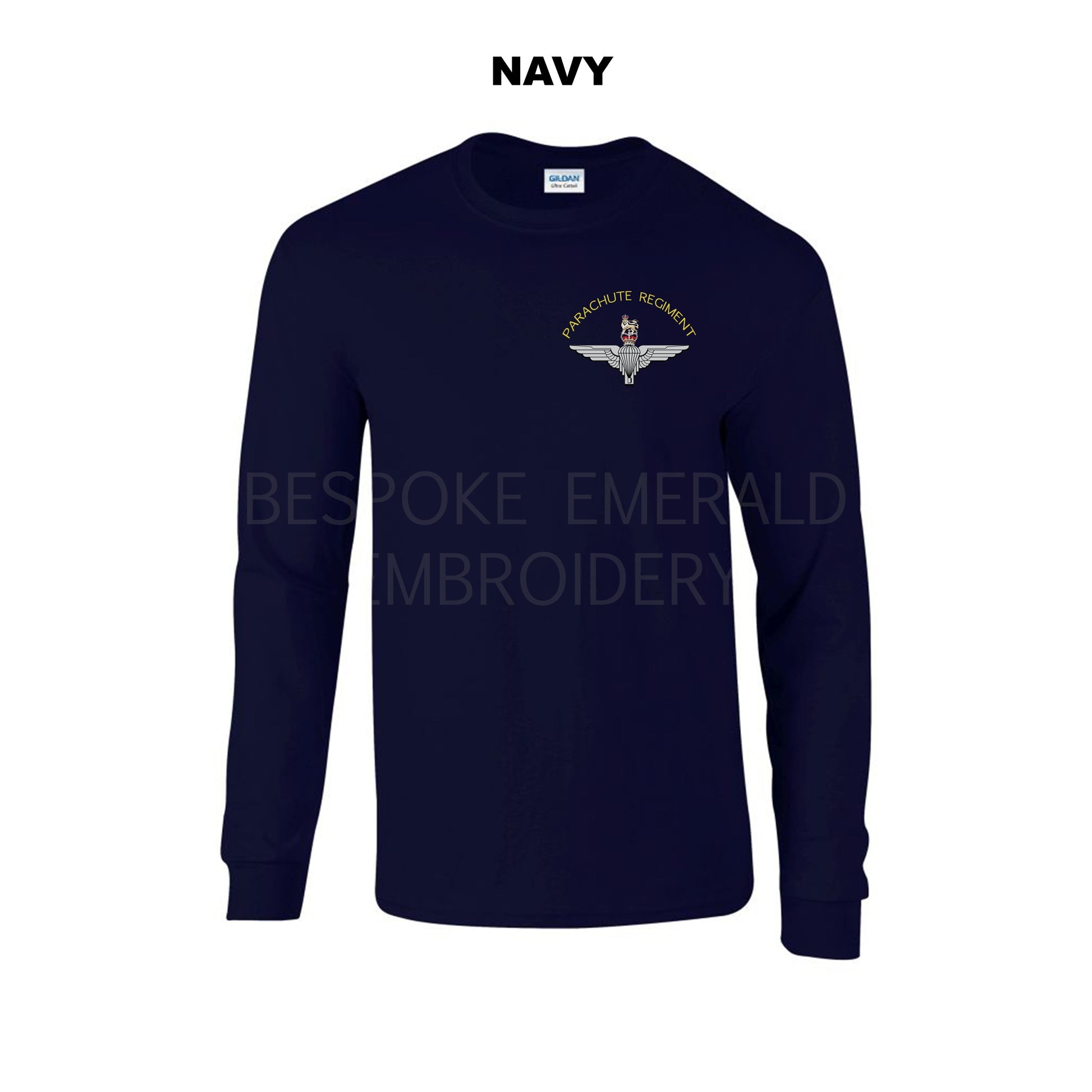 GD14 - Parachute regiment Long sleeve T-shirt - Bespoke Emerald Embroidery Ltd