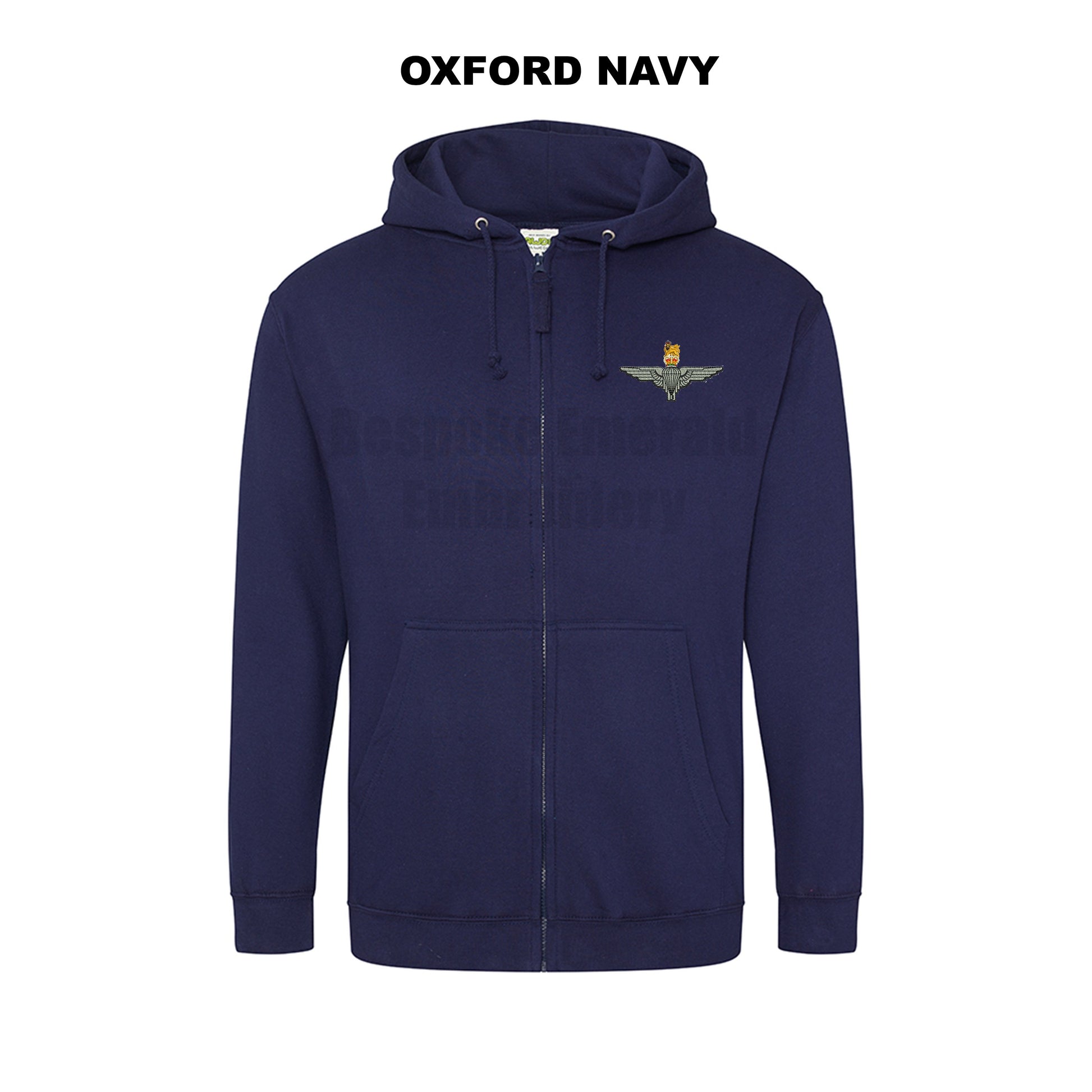 JH050 - Zip through hooded jacket - Para Cap-badge - Bespoke Emerald Embroidery Ltd