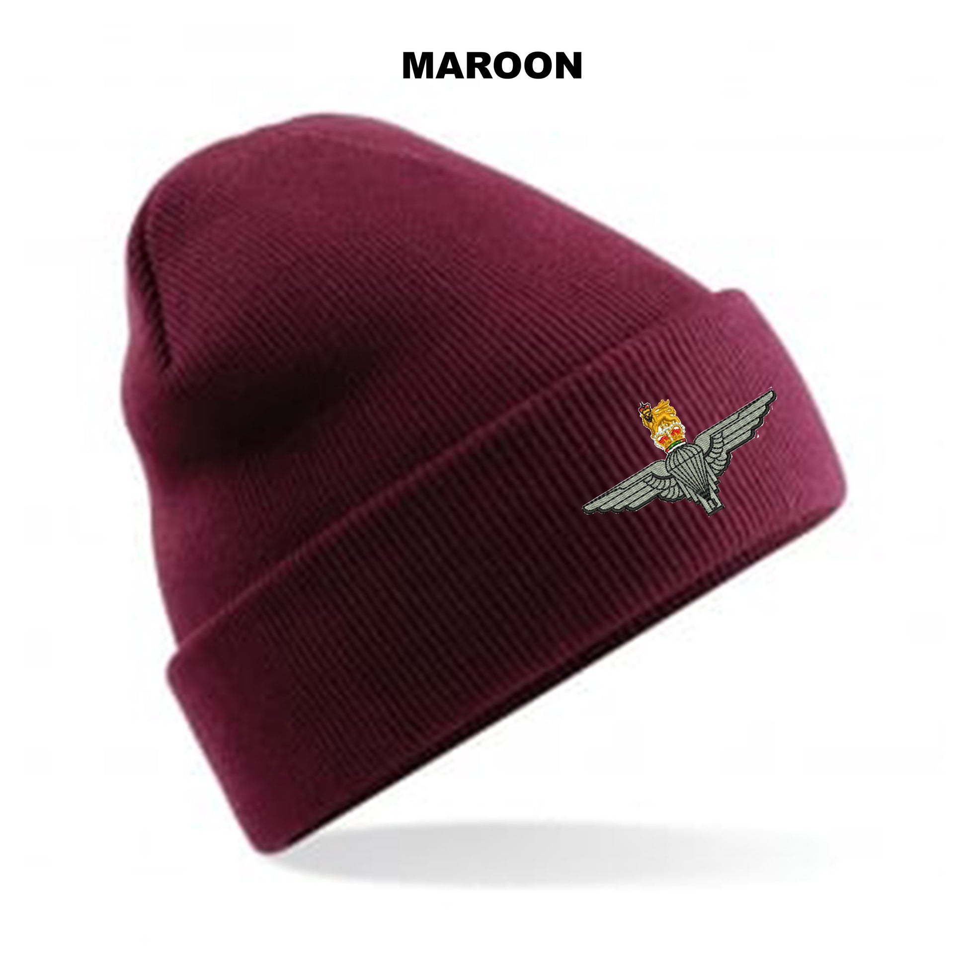 BB45 - Parachute Regiment Beanie Hat - Bespoke Emerald Embroidery Ltd